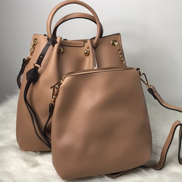 Handbags - Handbag  Faux Leather Bucket Vegan  2 bags in 1